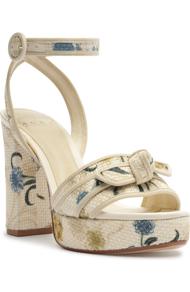 Alexandre Birman x AGUA Floral Bow Platform Sandal, Main, color,