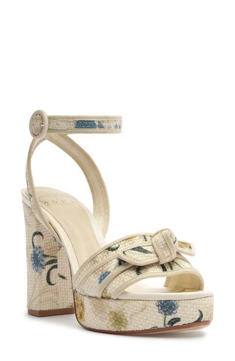 x AGUA Floral Bow Platform Sandal (Women)