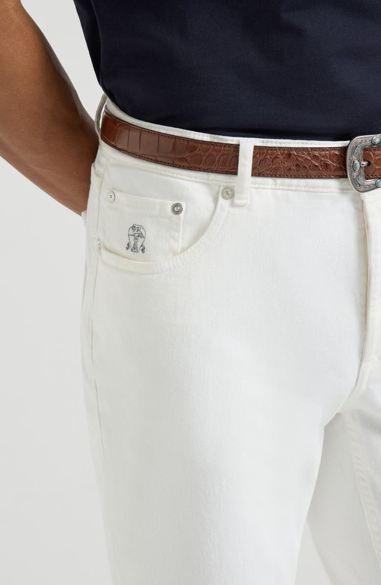 Brunello Cucinelli Lightweight denim trousers, Alternate, color, Snow