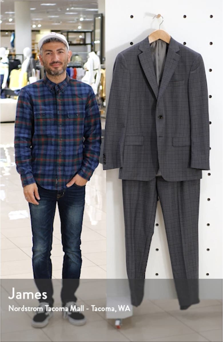 Classic Fit Plaid Wool Suit, sales video thumbnail