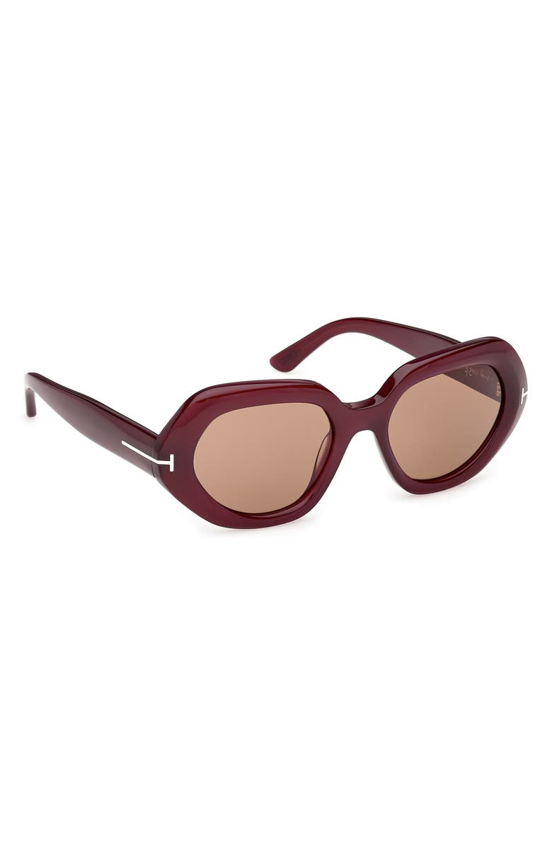 TOM FORD 51mm Geometric Sunglasses, Alternate, color, Shiny Violet / Brown