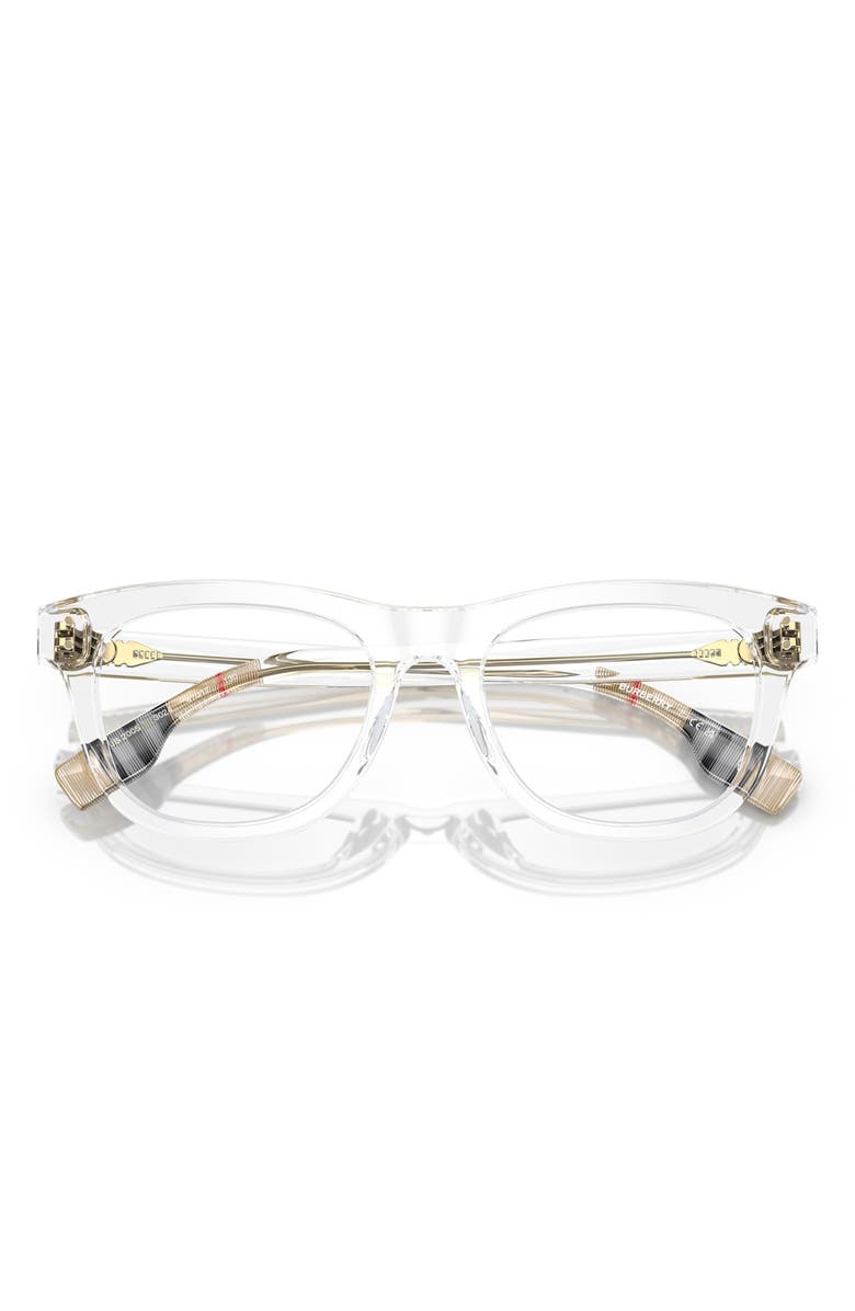 Burberry 47mm Square Optical Glasses, Alternate, color, Transparent / Demo Lens