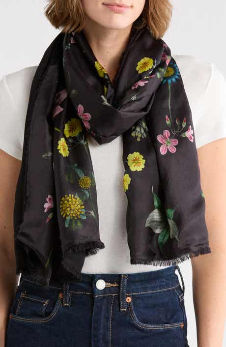 Ted Baker London Floral Print Silk Twill Scarf