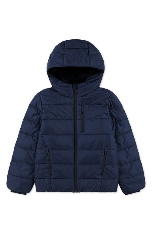 Abercrombie Kids Kids' Midweight Hooded Puffer Jacket In Blue