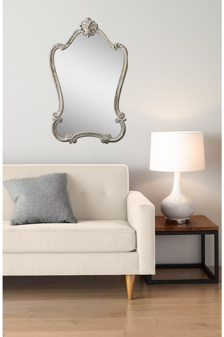 'Walton Hall' Antique White Vanity Mirror, Alternate, color, WHITE