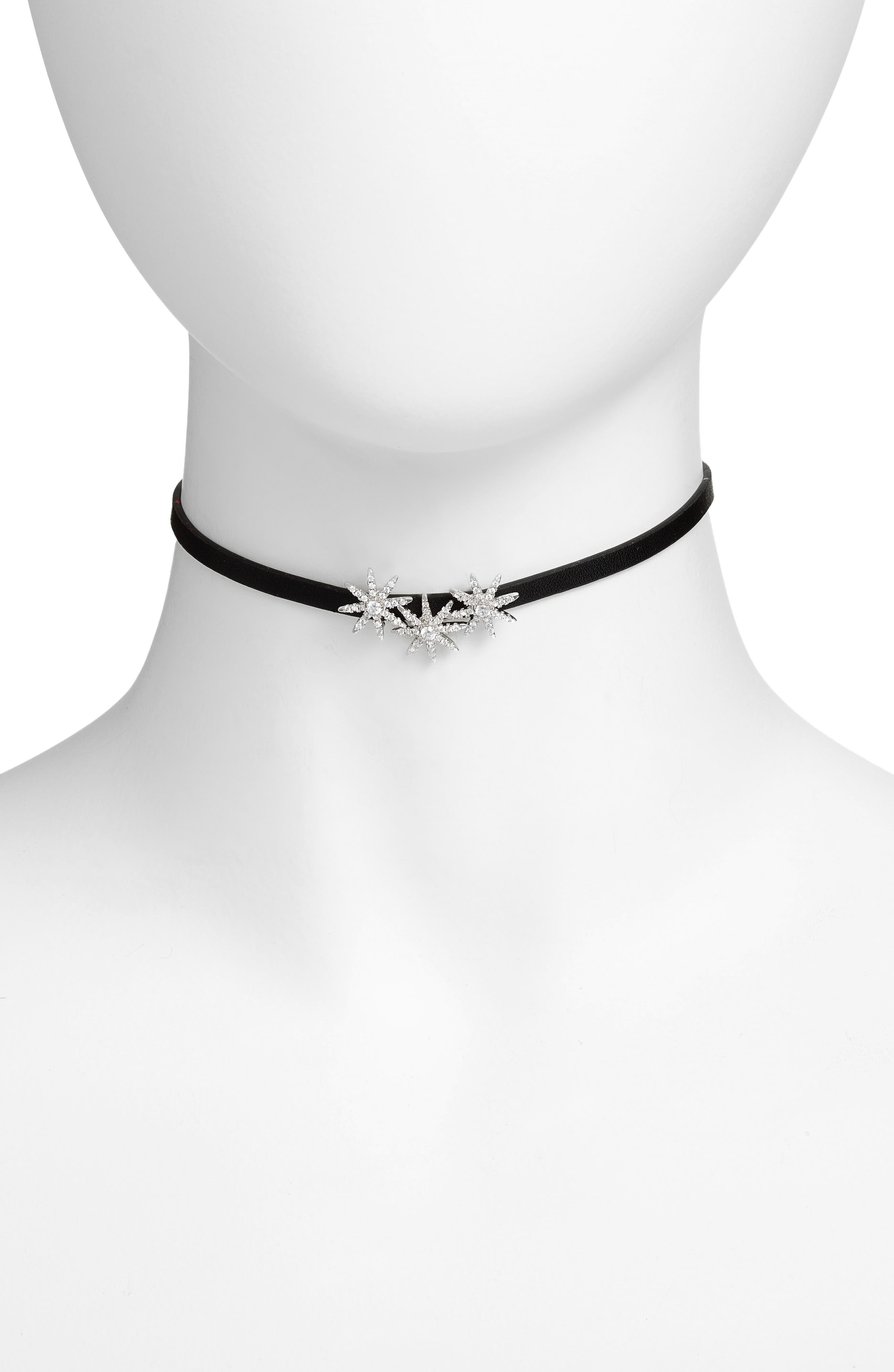 CZ by Kenneth Jay Lane Three Starburst Choker