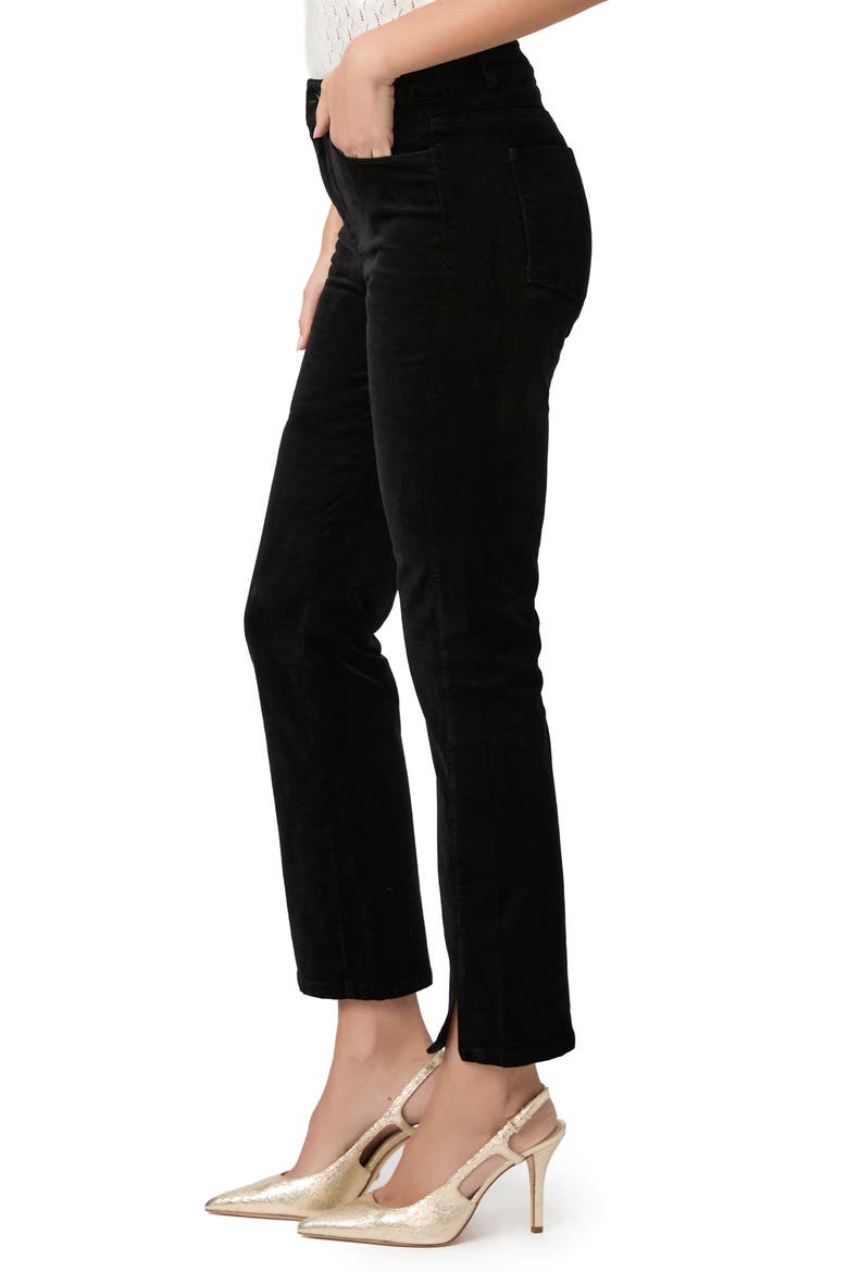 Cindy High Waist Crop Straight Leg Velvet Jeans, Alternate, color, BLKOVRDYE