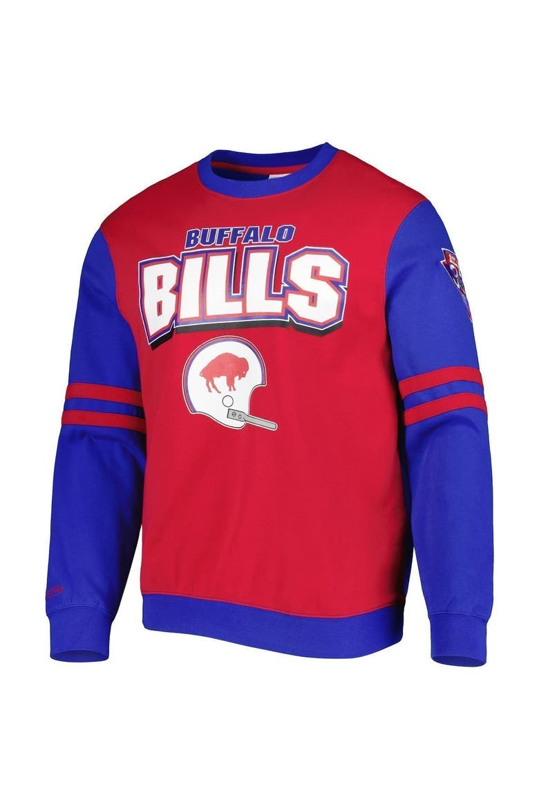 Men's Mitchell & Ness Red Buffalo Bills All Over 2.0 Pullover Sweatshirt, Alternate, color, Red