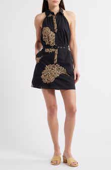 CIEBON Frances Embroidered Belted Shirtdress