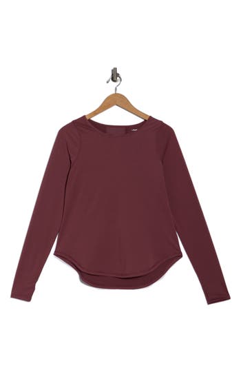 Layer 8 Wisdom Long Sleeve Performance T-shirt In Burgundy