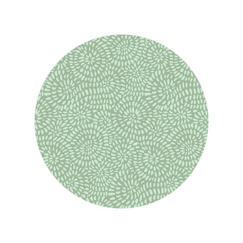 Davanti By Casa Round Vinyl Placemat, 15" Diameter, Sage Green Petal Print