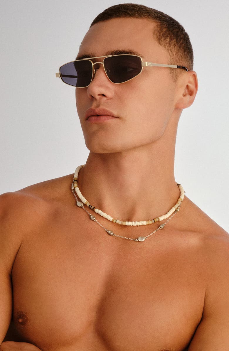 Le Specs Treausure 59mm Oval Sunglasses, Alternate, color, Gold / Smoke Mono