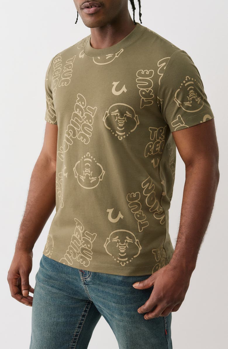True Religion Bubble Print Graphic T-Shirt, Alternate, color, Kalamata