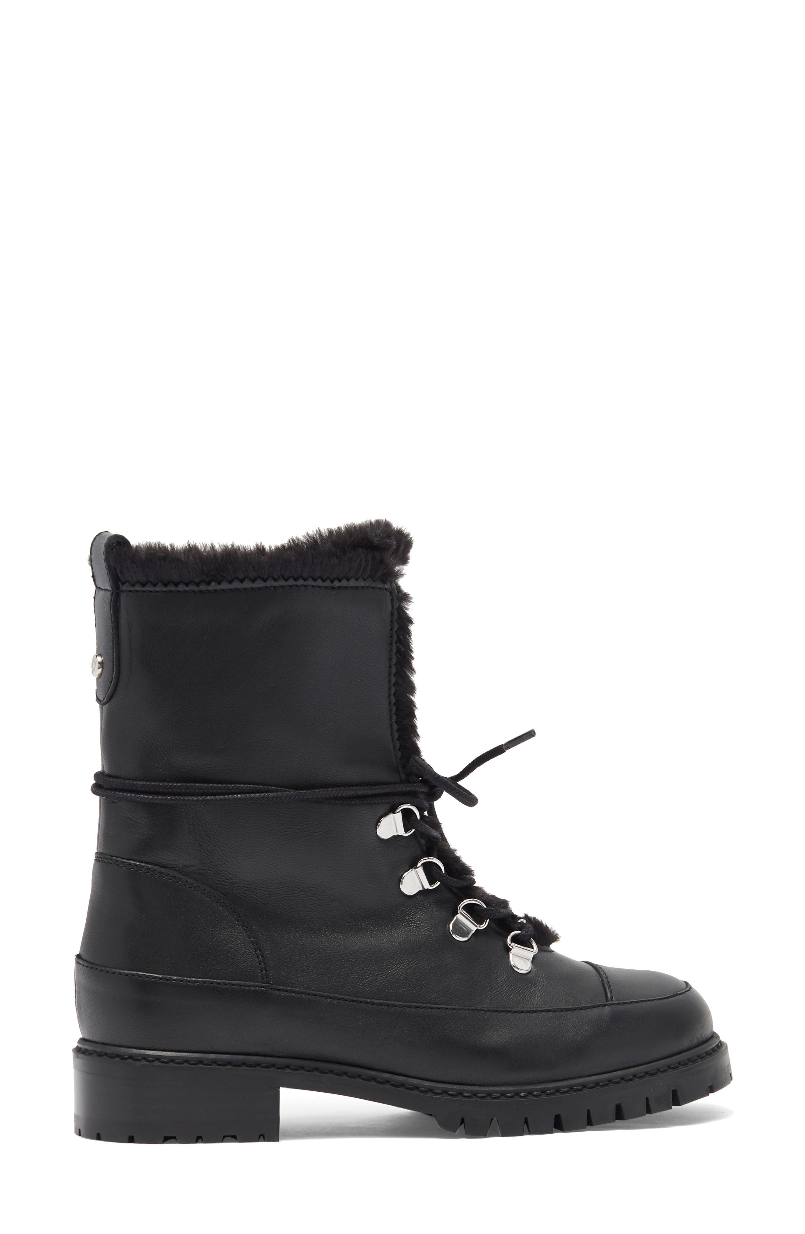 Stuart Weitzman Luge Faux Fur Lace-up Bootie, Alternate, color, 