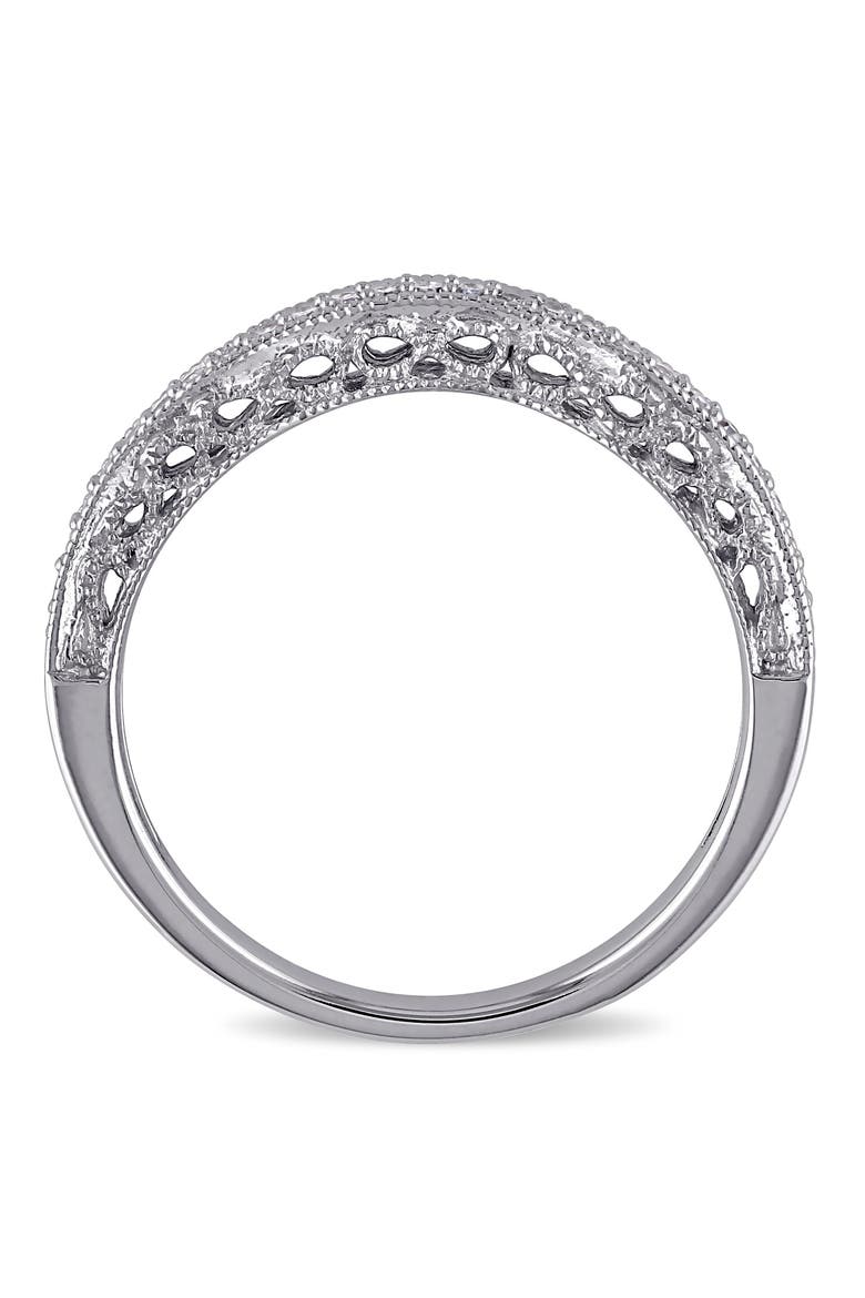 Diamond Curved Wedding Band 14k, Alternate, color, 14k White Gold