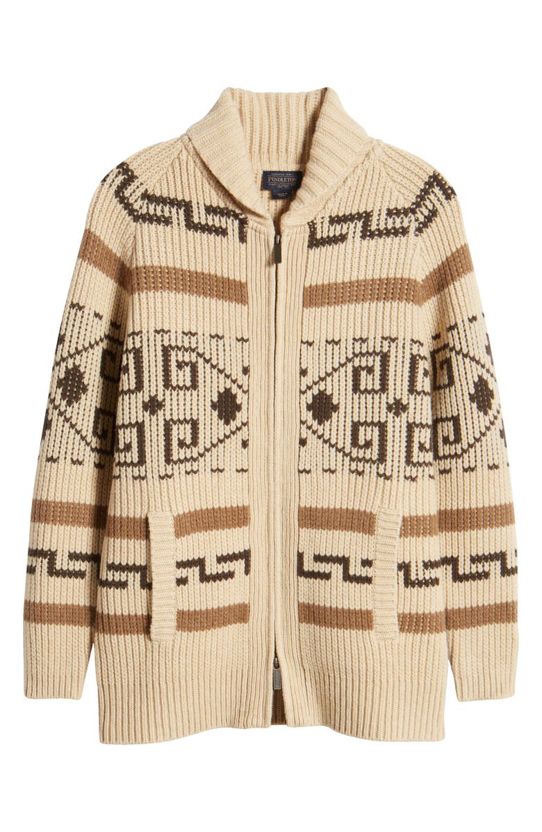 Pendleton Westerly Front Zip Long Wool Cardigan, Alternate, color,