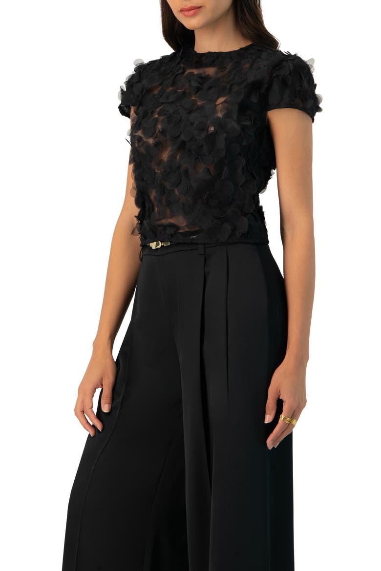 Drop Shoulder Fantasy Straight Top, Alternate, color, Black