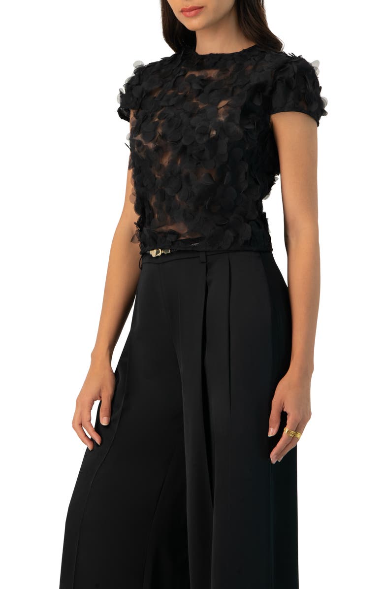 IVONNE Drop Shoulder Fantasy Straight Top, Alternate, color, Black