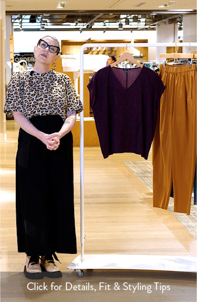 Crinkled V-Neck Boxy Top, sales video thumbnail