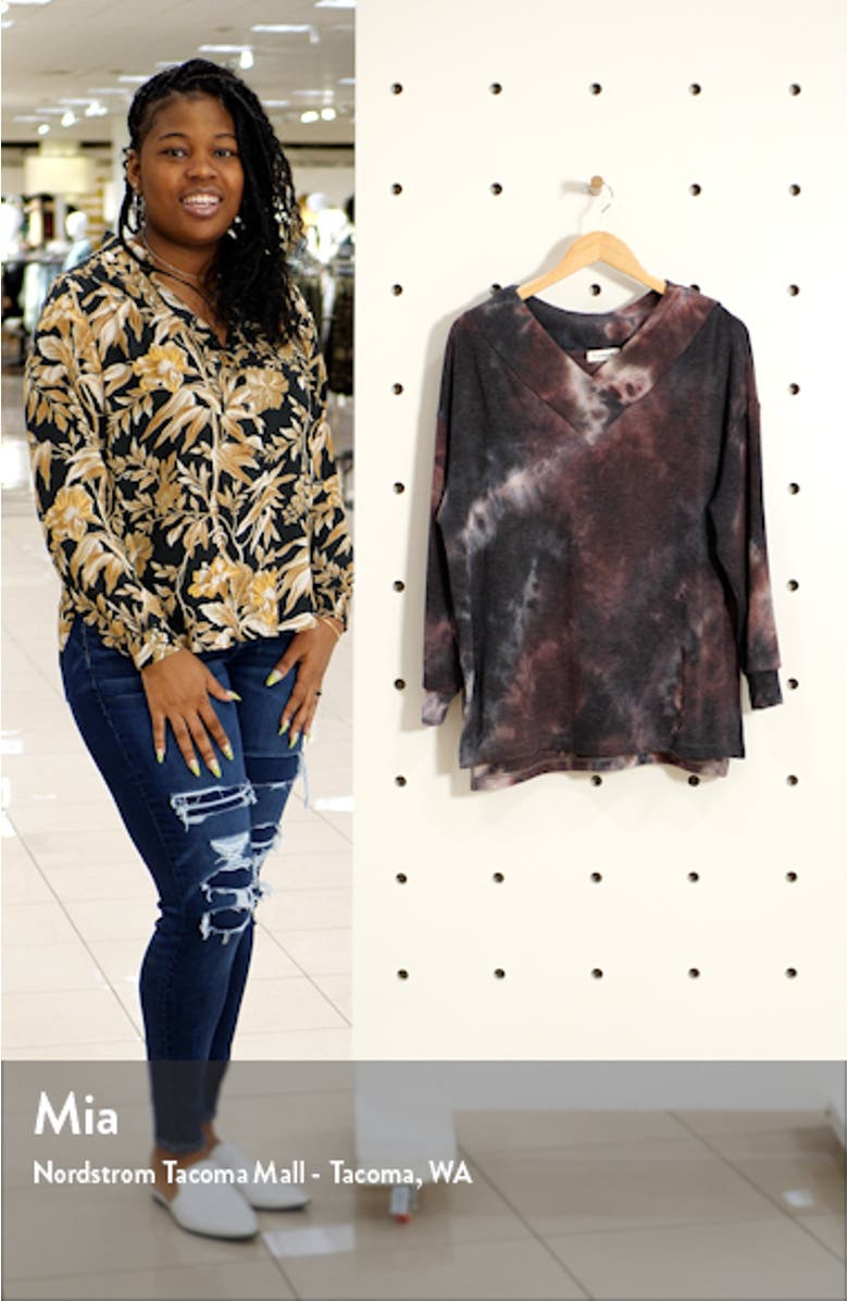 Wide Neck Tie Dye Tunic Pullover, sales video thumbnail