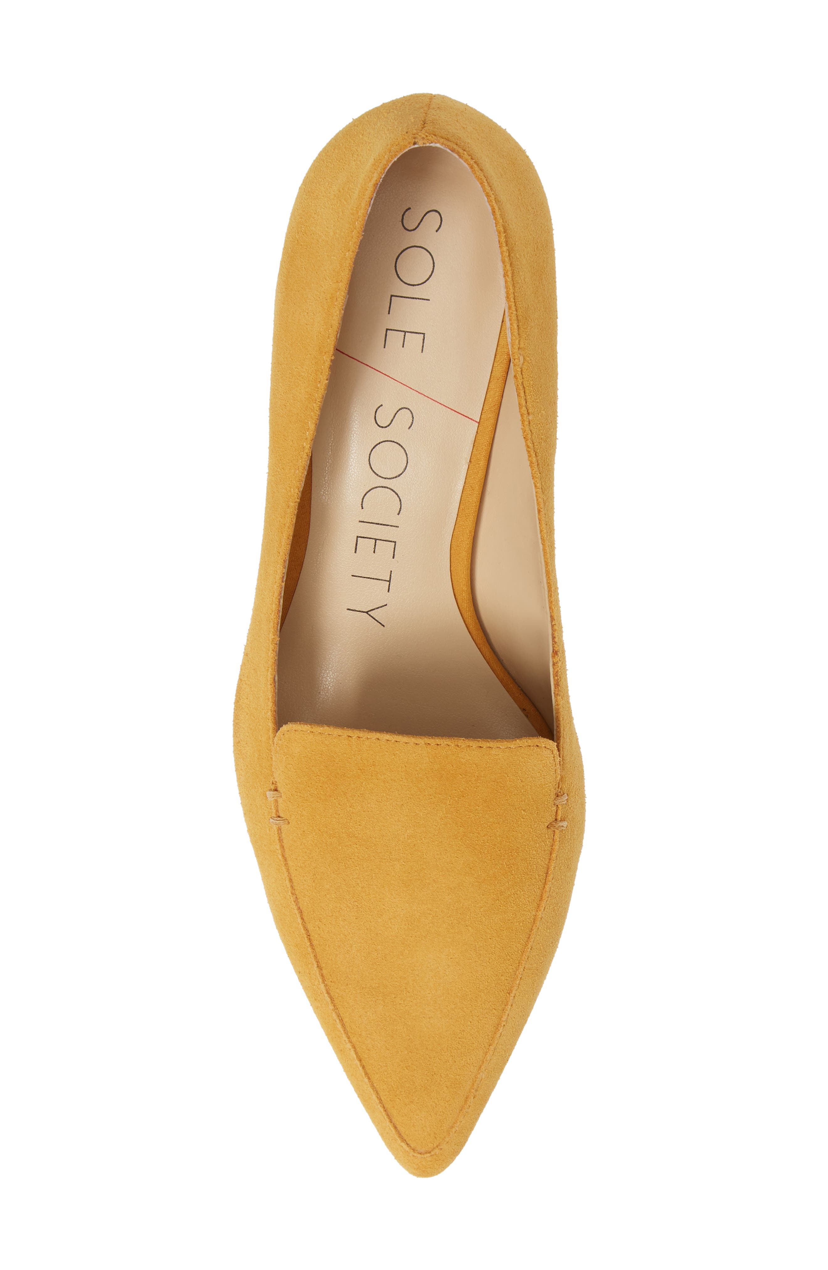 Mavis Flare Heel Loafer, Alternate, color, RUSTED GOLD SUEDE