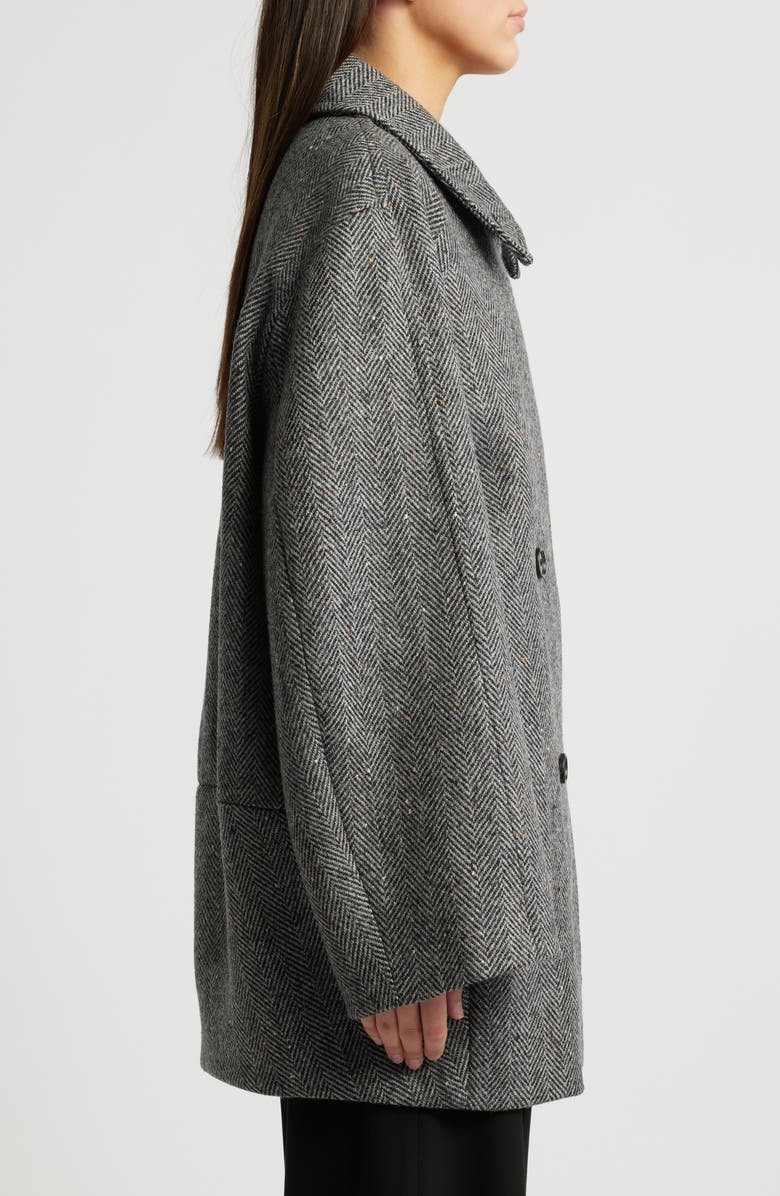 COS Oversize Herringbone Double Breasted Stretch Wool Coat, Alternate, color, 