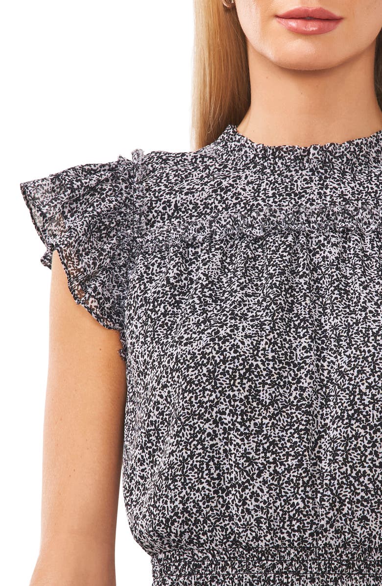 Halogen<sup>®</sup> Smocked Waist Tiered Ruffle Midi Dress, Alternate, color, 