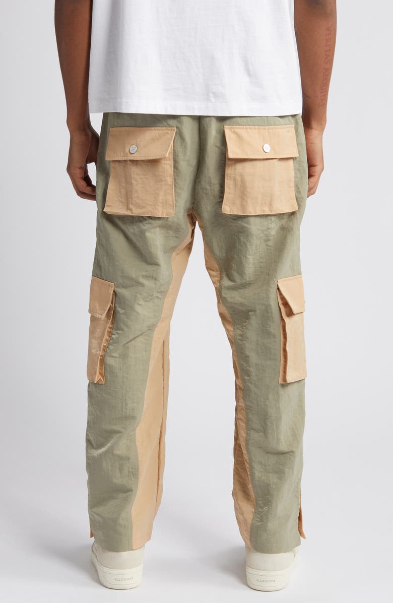DIET STARTS MONDAY Colorblock Nylon Cargo Pants, Alternate, color,