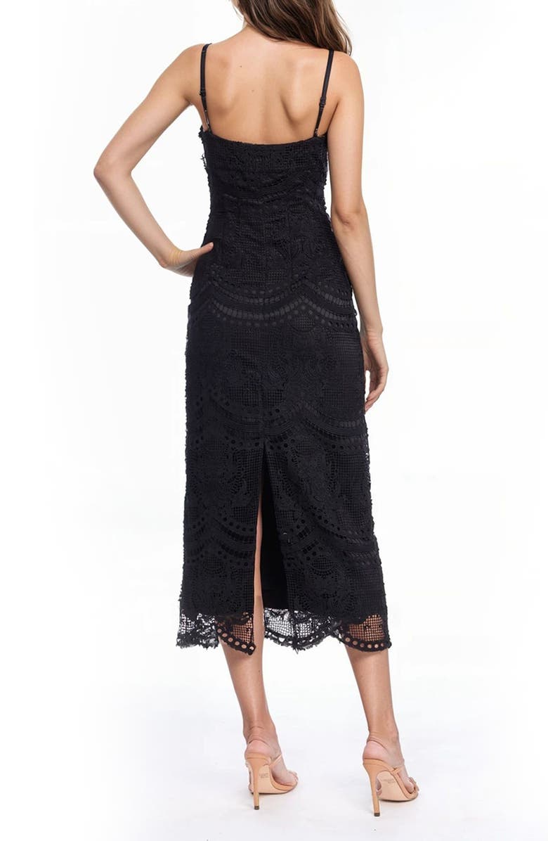 Jewel Badgley Mischka Mixed Lace Cocktail Dress, Alternate, color, Black