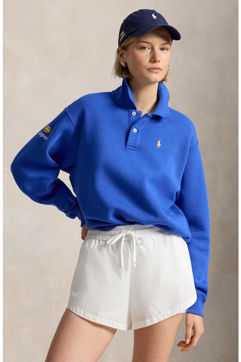 US Open Arctic Fleece Long Sleeve Polo, Alternate, color, BLUE