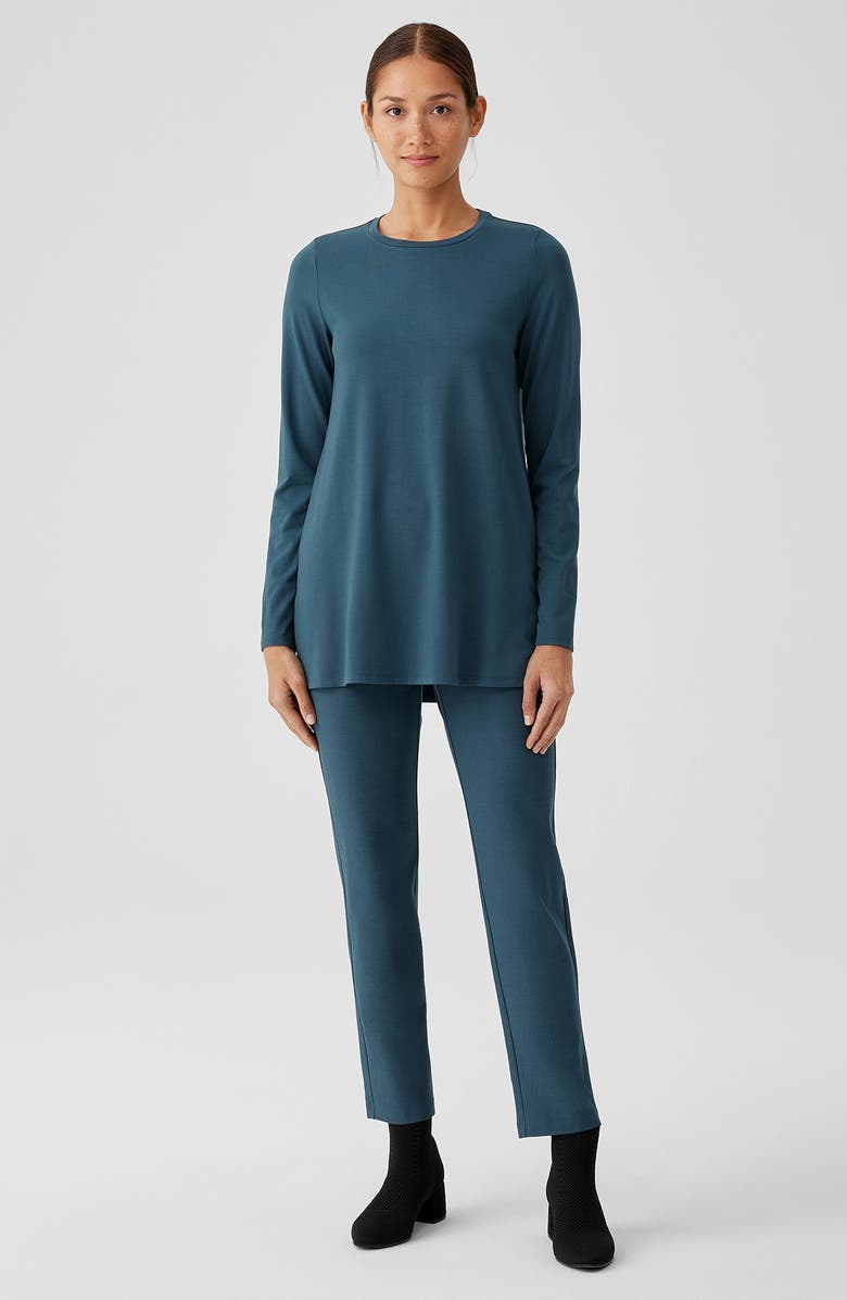 Eileen Fisher Crewneck Long Sleeve Tunic Top, Alternate, color,