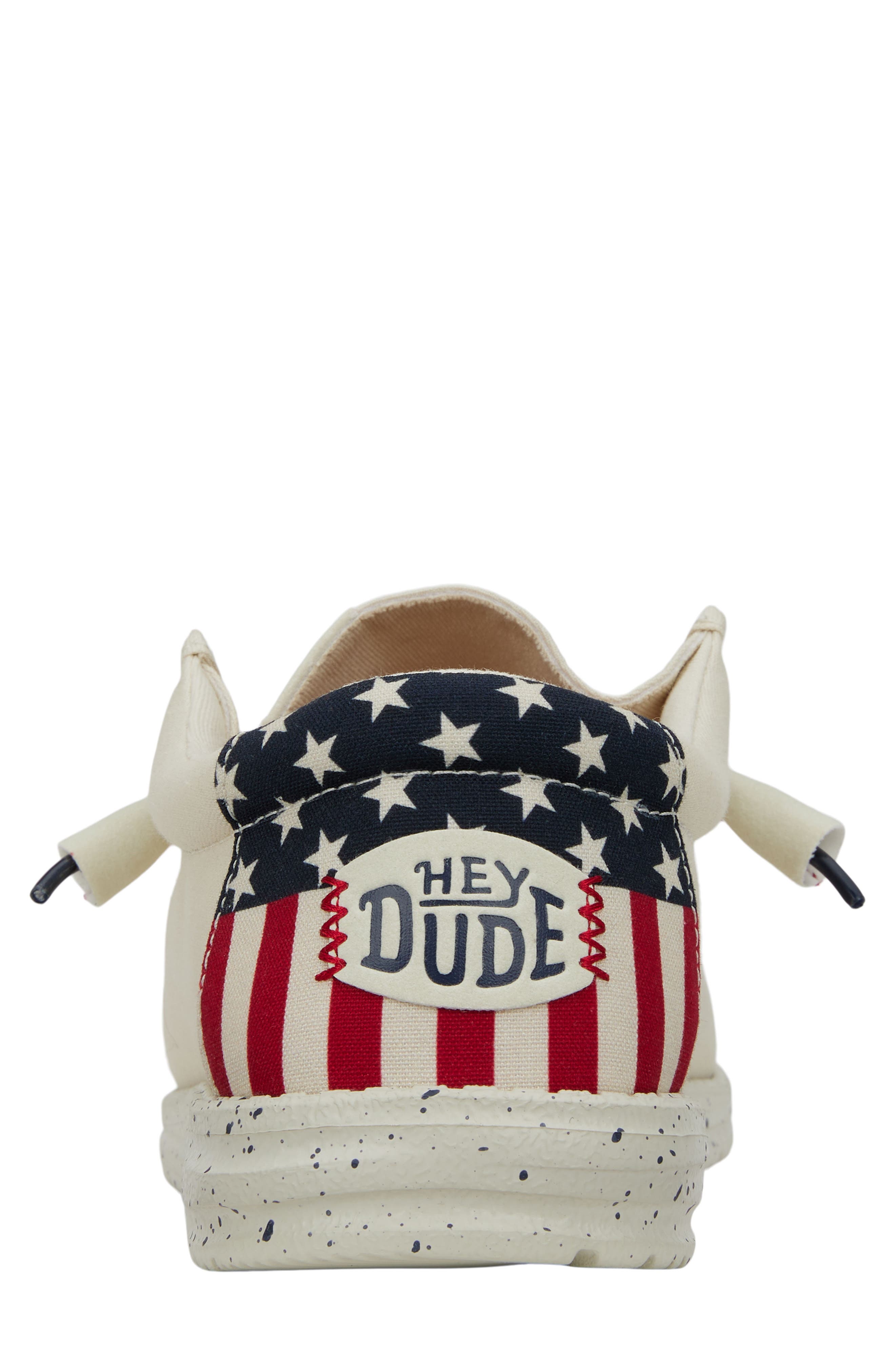 Hey Dude Wally Americana Slip-On, Alternate, color, Off White