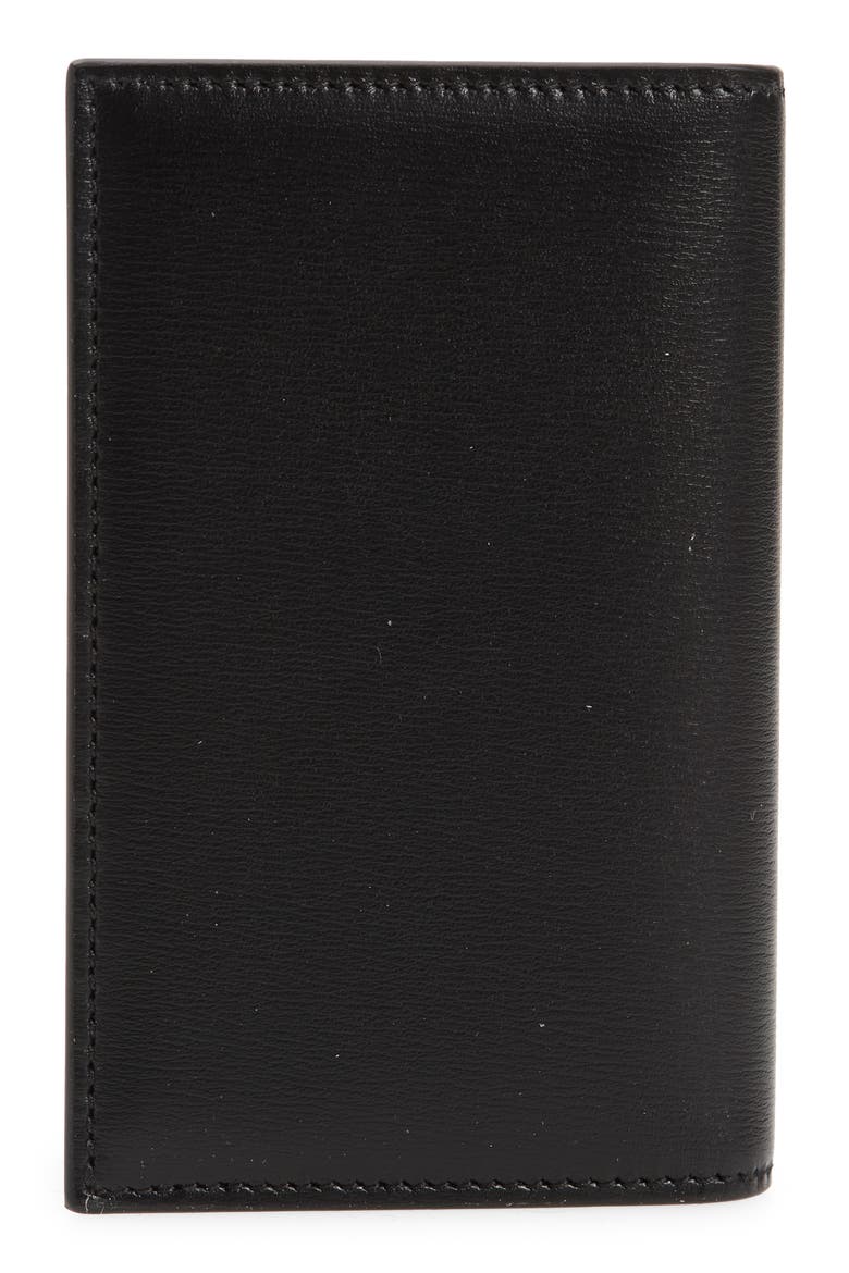 Vertical Bifold Leather Card Holder, Alternate, color, NERO