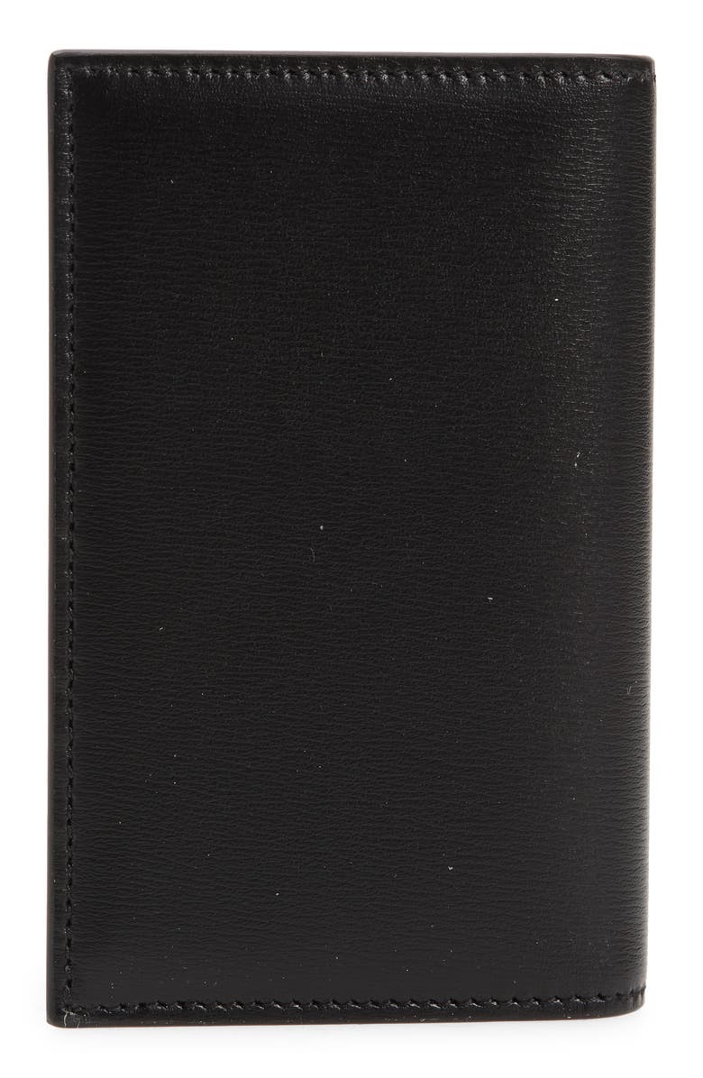 FERRAGAMO Vertical Bifold Leather Card Holder, Alternate, color, Nero