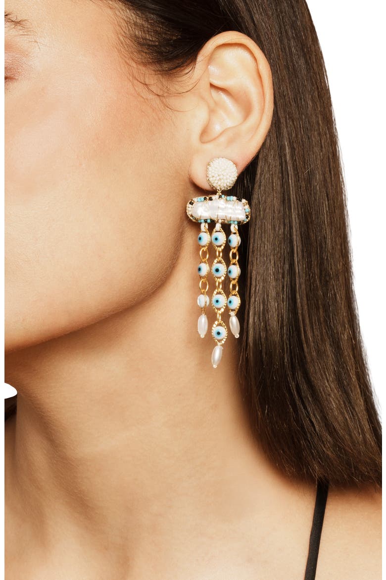 Helia Drop Earrings, Alternate, color, IVORY