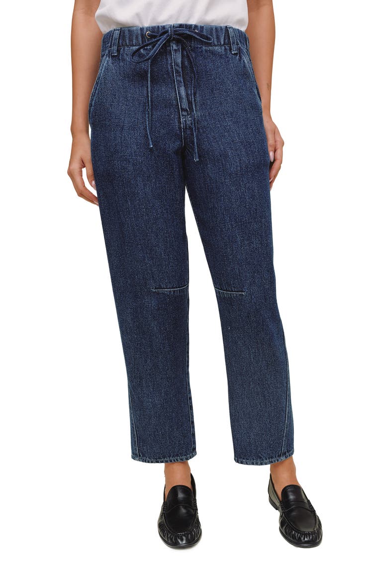 Soft Barrel Leg Pants, Main, color, DARK RINSE WASH