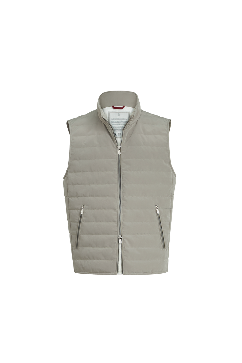 Nylon down vest, Alternate, color, Khaki