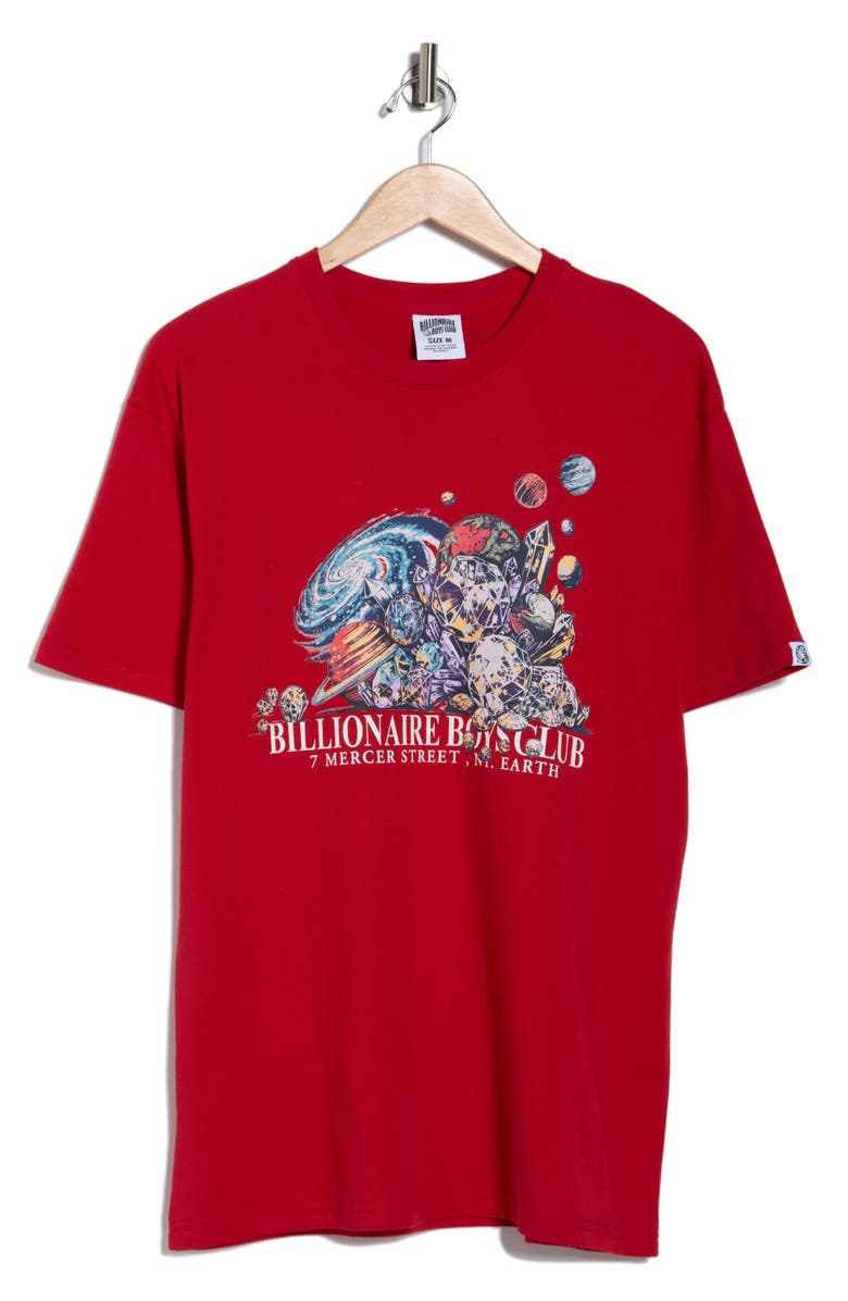 Billionaire Boys Club Diamond World Graphic T-Shirt, Alternate, color, Chili Pepper