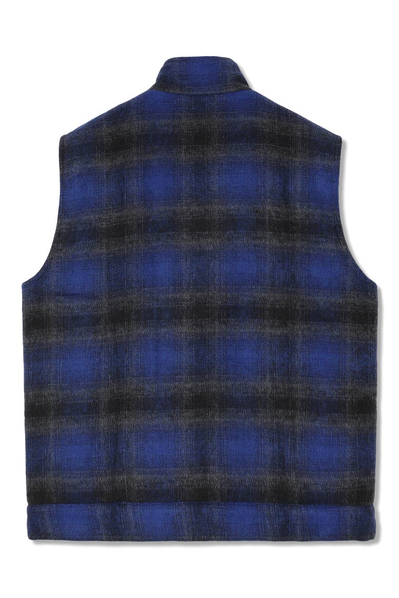 Plaid Cotton Flannel Vest, Alternate, color, NAVY