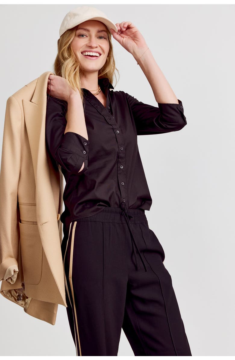 The Shirt by Rochelle Behrens The 3/4 Sleeve Icon Shirt, Alternate, color, Black