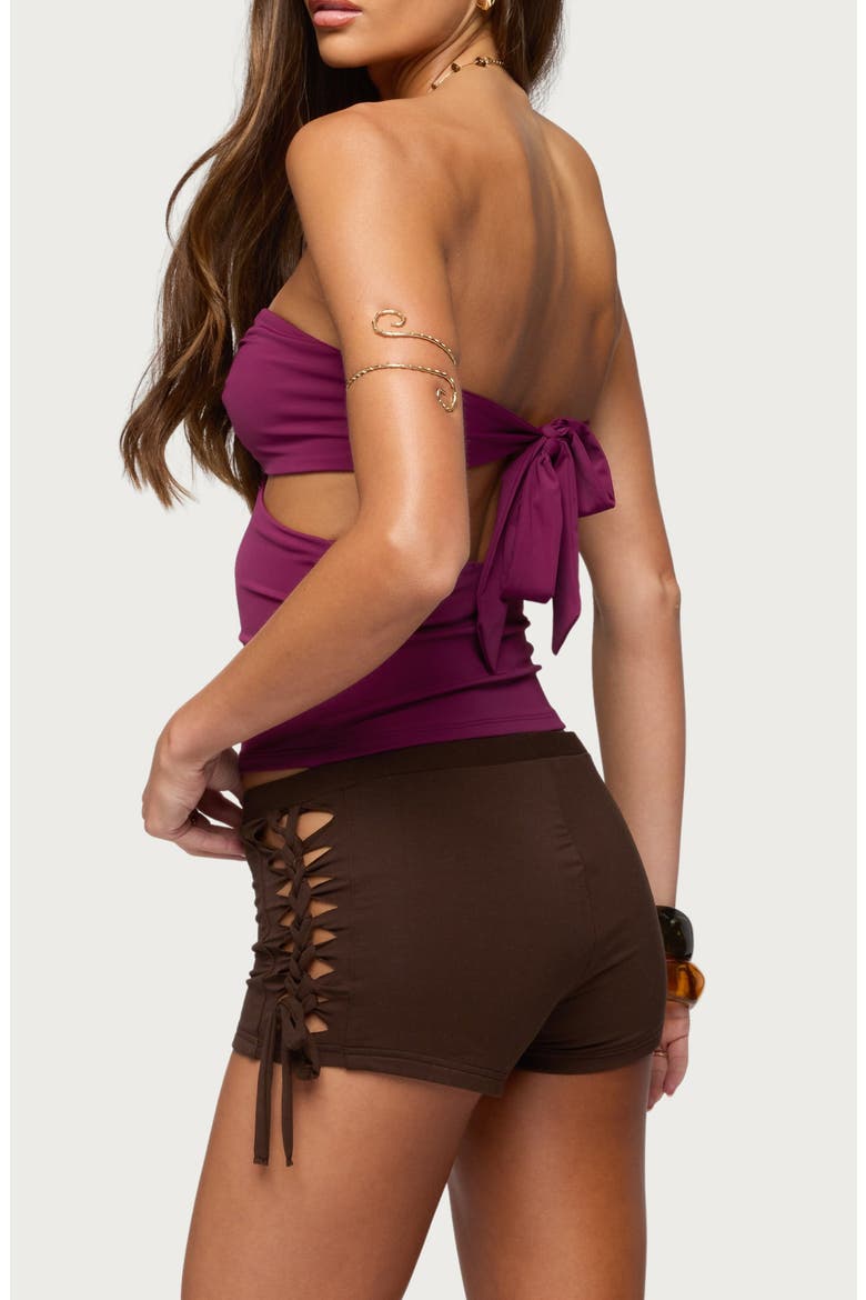 Delyth Stone Chain Halter Top, Alternate, color, PLUM