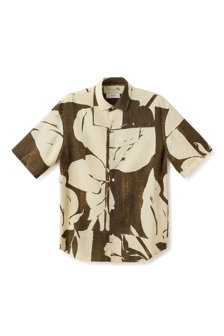 Regular Fit Short Sleeve Button-Up Shirt, Alternate, color, VANILLA