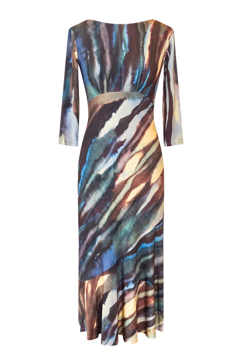 Maxine Asymmetric Dress, Alternate, color, Ocean Blue