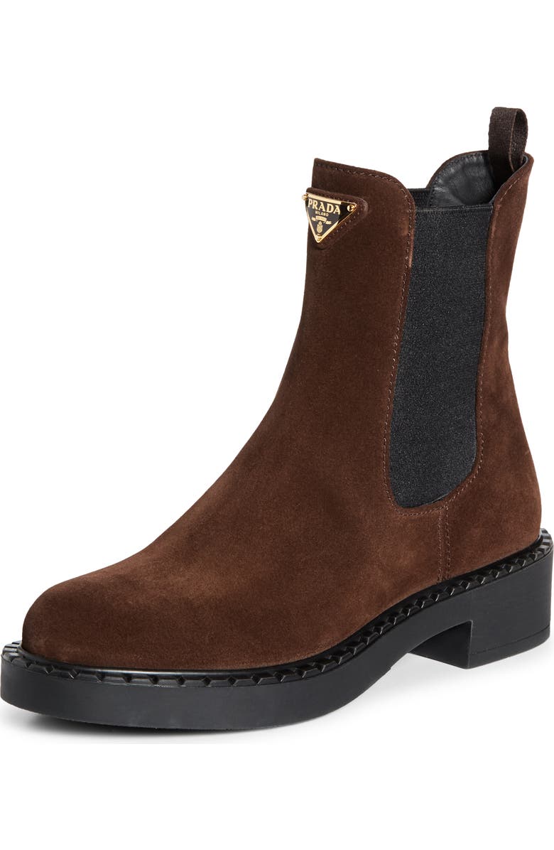 Prada Chocolate Chelsea Boot, Main, color, Moro
