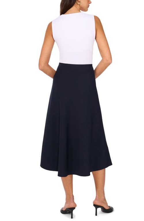 Shop Vince Camuto Easy Midi Skirt In Evening Navy