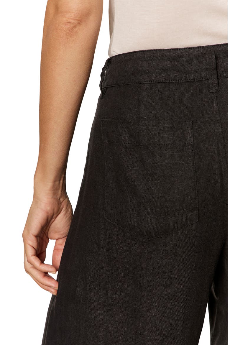 The Marine Linen Wide Leg Pants, Alternate, color, BLACK