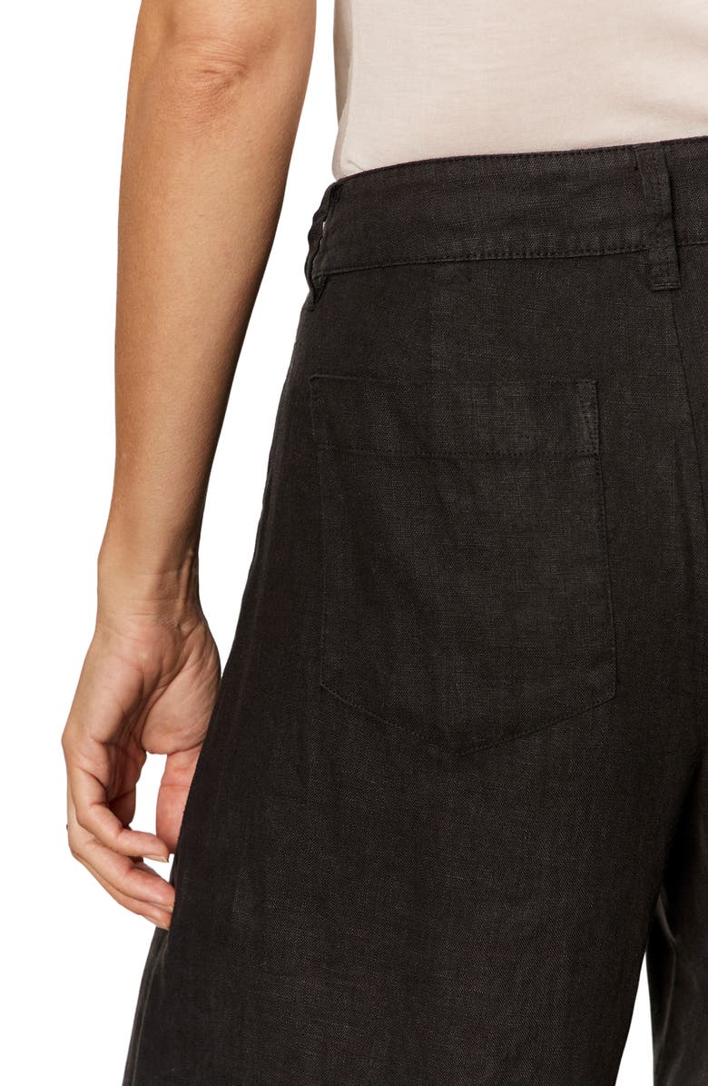 Sanctuary The Marine Linen Wide Leg Pants, Alternate, color, Black