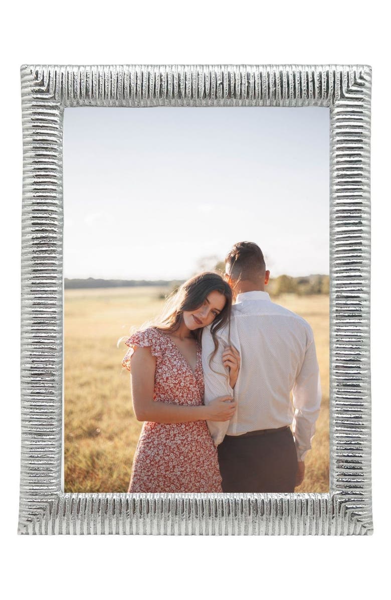 Mariposa Woven Texture 5 x 7-Inch Picture Frame, Main, color, Silver