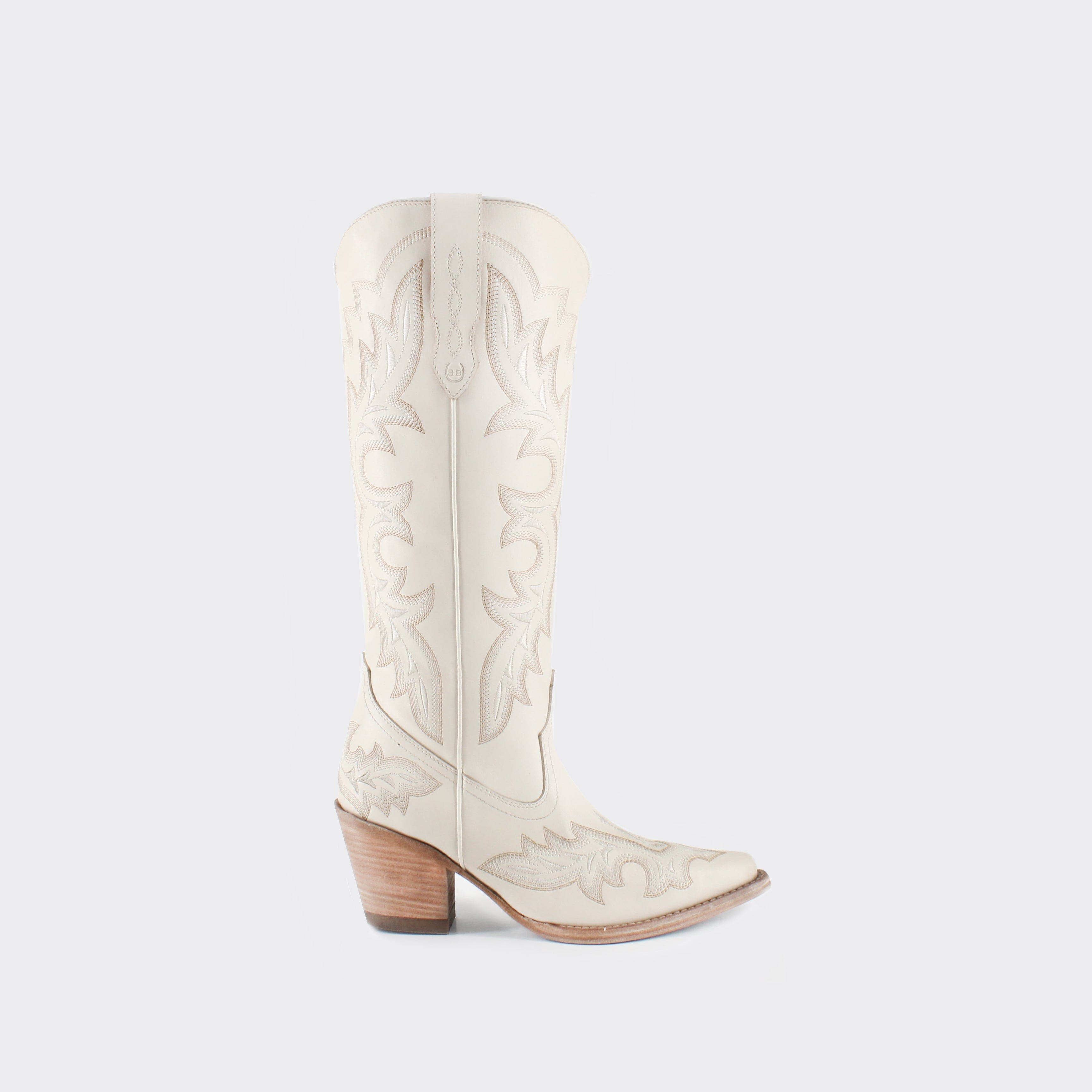 Buck & Brana Samira Leather Boots, Main, color, Ivory