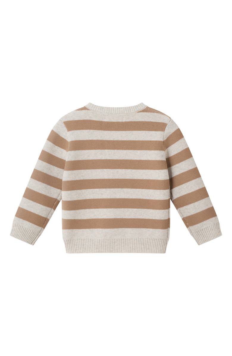 Andy & Evan Stripe Pumpkin Jacquard Cotton Sweater & Pants Set, Alternate, color, Beige